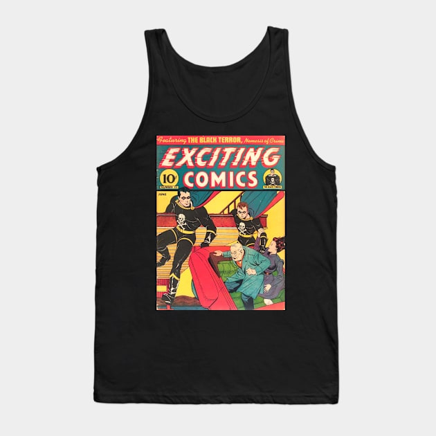 Black Terror Pirate Superhero Comic Cover Tank Top by Weirdette